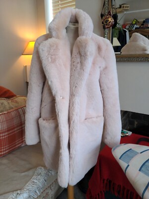 Misspap Beautiful Thick Soft Faux Fur Pink Coat Size S 