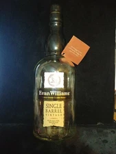 EMPTY 2011 Evan Williams single barrel bourbon Bottle With Cap 10 1/2"  750ml