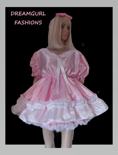 adult baby satin dress Fancy dress 