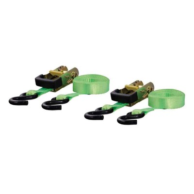 New 16' Lime Green Cargo Straps with S-Hooks (1,100 lbs., 2-Pack)
