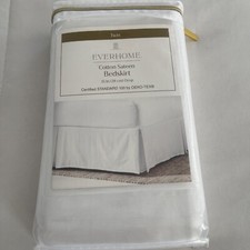 Everhome Twin Cotton Sateen White Bedskirt 15 in Drop | New In Original Package