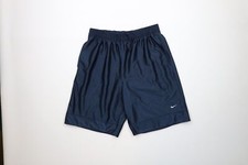 Vintage 90s Y2K Nike Mens Large Travis Scott Mini Swoosh Heavyweight Shorts Blue
