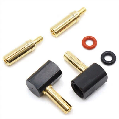 YEAH RACING GOLDKONTAKT STECKER 4mm / 5mm GEWINKELT (2 STÜCK) # WPT-0121