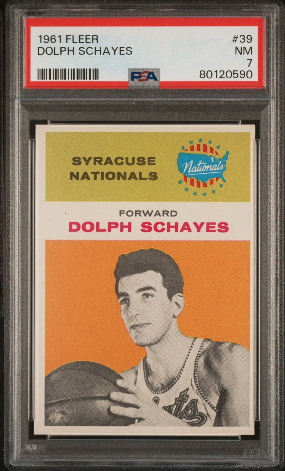 1961 Fleer Basketball Dolph Schayes #39 PSA 7 NM NEAR MINT MD127