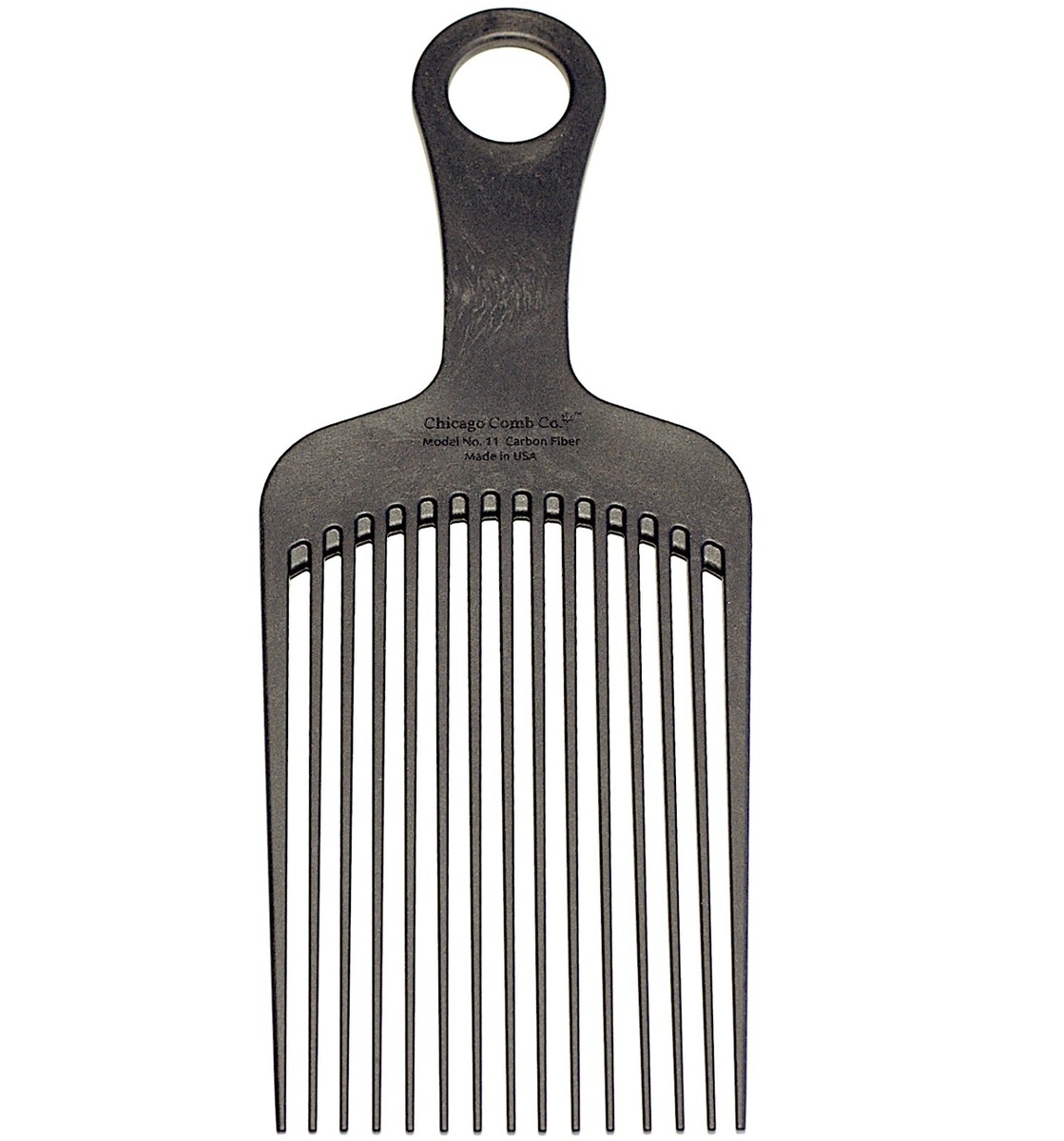 Chicago Comb Model 11 Carbon Fiber XL long pick comb, Made in USA