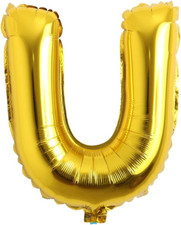 16" Inch Single Gold Alphabet Letter Number Balloons Aluminum Hanging Foil Film