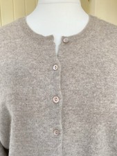 AUTOGRAPH MARKS & SPENCER PURE CASHMERE CARDIGAN CAPPUCCINO SIZE 18 EXCELLENT
