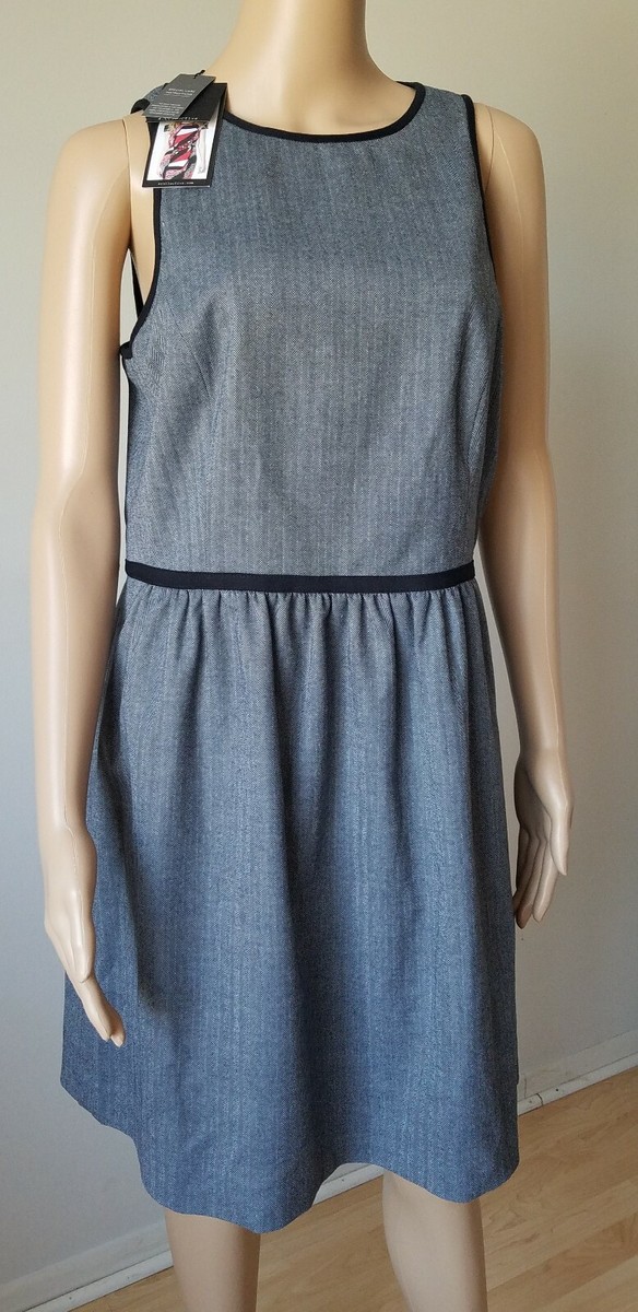 grey collective dress 4.COLLECTIVE 4C Black Grey Sleeveless Dress L size 12