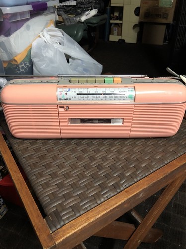 VINTAGE Sharp QT 50 Portable Radio Cassette Player 1986 Pink mit Kabel getestet