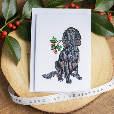 Black Cocker Spaniel Weihnachtskarte