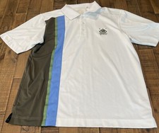 Cutter BUCK Polo Shirt Men Golf White Woodstone No Tag Fit Like Large