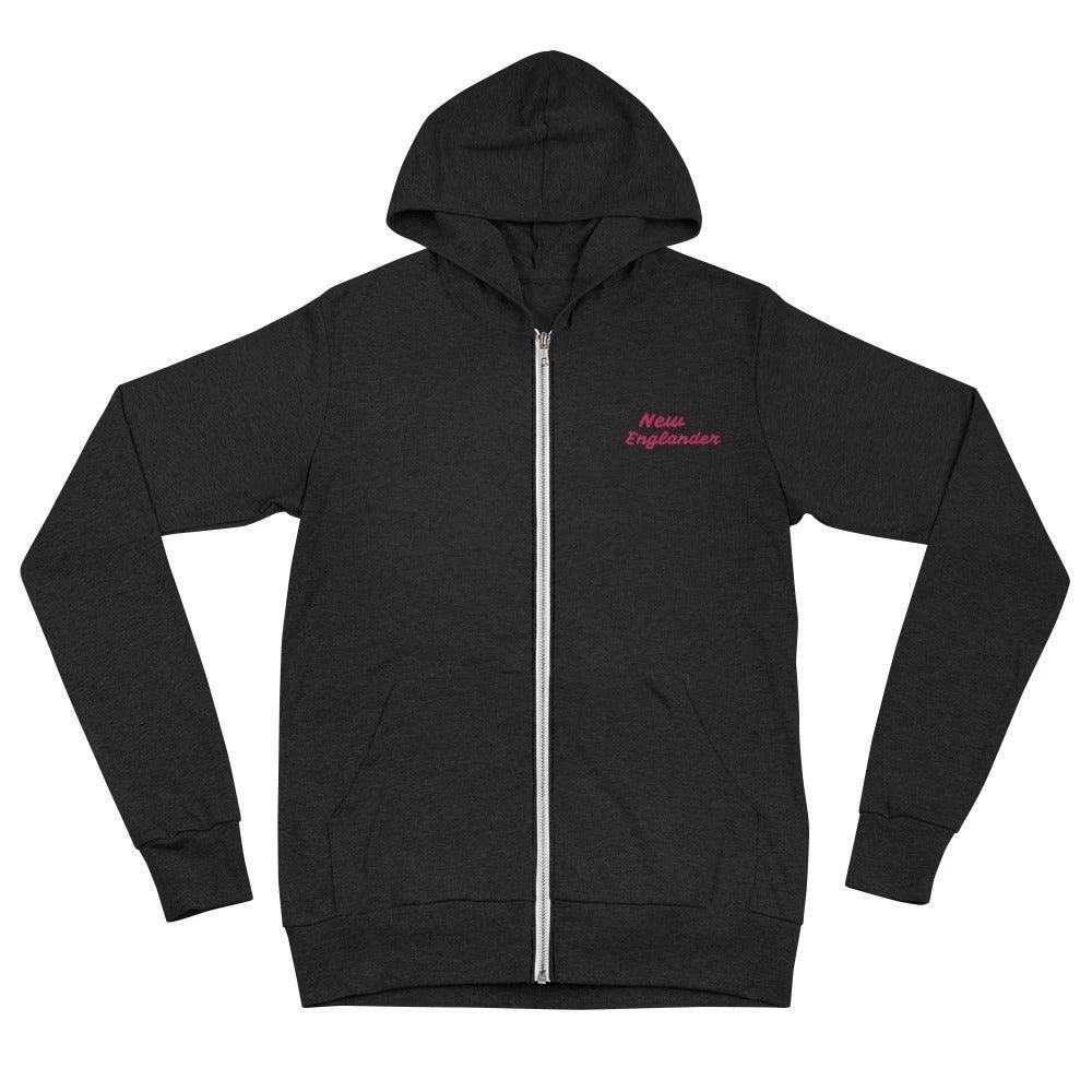 New Englander Embroidered Hot Pink Women's zip hoodie
