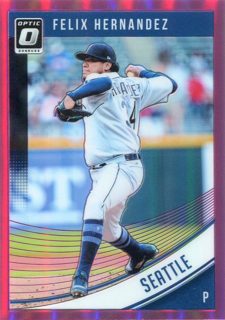 2018 OPTIC PRIZMS PINK FELIX HERNANDEZ MARINERS PRIZM PARALLELS