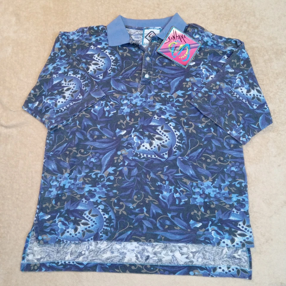 Santana Men's "NWT" Polo Shirt Medium Blue - Image 2 of 4