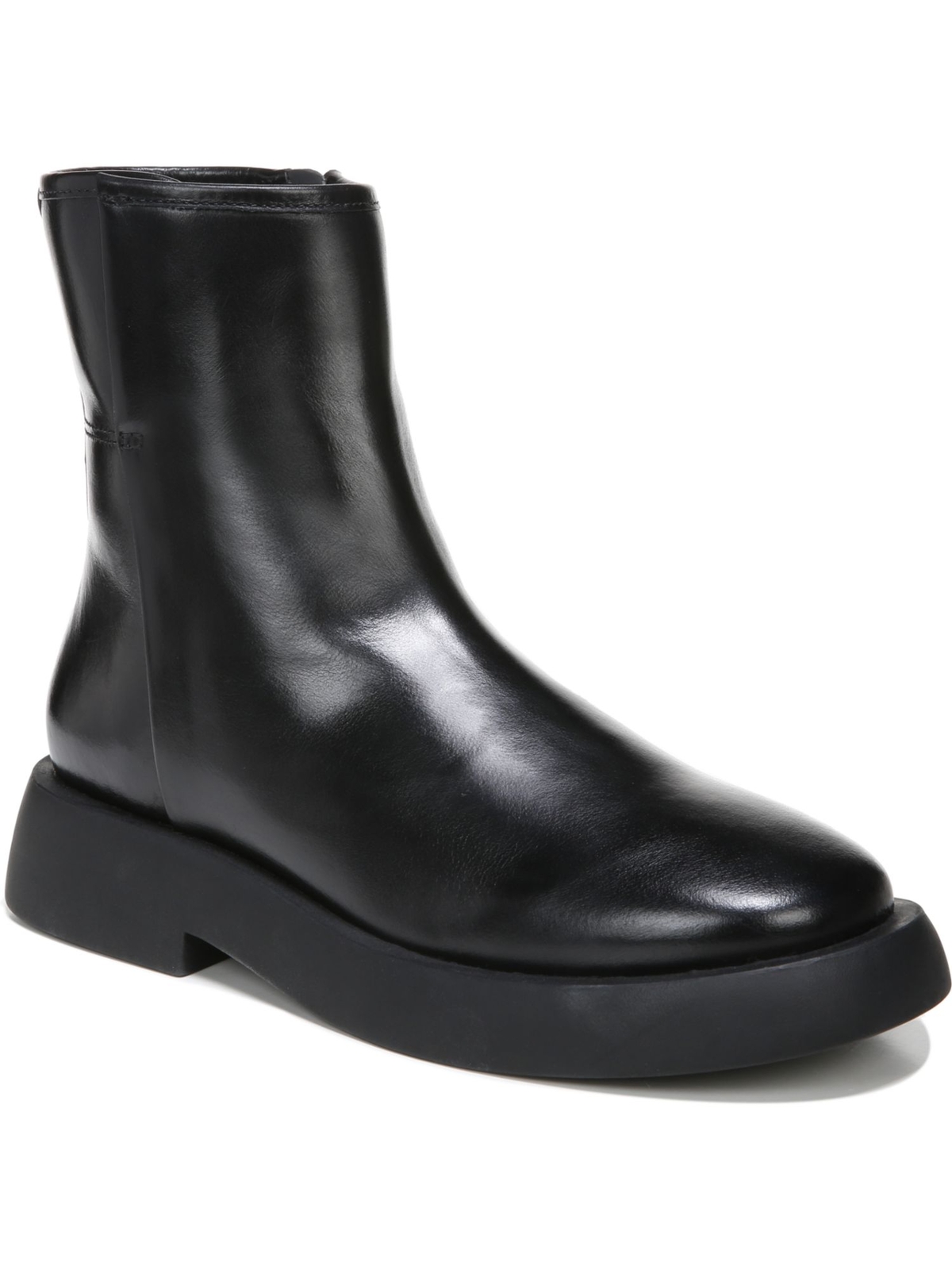 Женские кожаные ботильоны Etna на блочном каблуке SARTO, черные, на платформе с 1 язычком сзади, 8 М