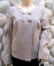 NWT Women's Semantiks Four Button Multi Brown Dressy Blazer Jacket Size 10