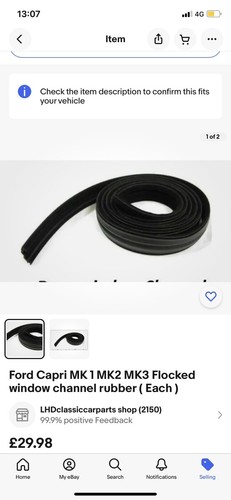 Ford Capri MK2/MK3 Rubber Kit Includes Everything In Picture Special Price ***** - Picture 4 of 6