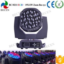 BECEN 19x12w RGBW 4in1 Bee Eye Led Wash Zoom Moving Head Light DJ Stage Lighting