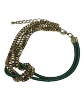 green and gold Knotted bracelet