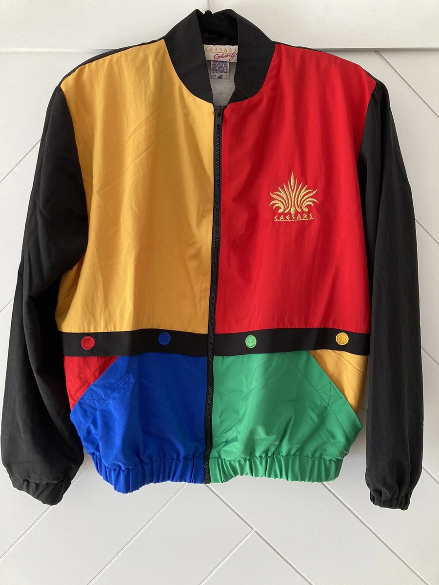 Vintage Women's Caesars Palace Las Vegas Colorblock Bomber Jacket