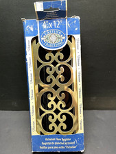 Victorian Floor Register Metal Vent Cover Brass Plate Lasting Tradition NOS 4x12
