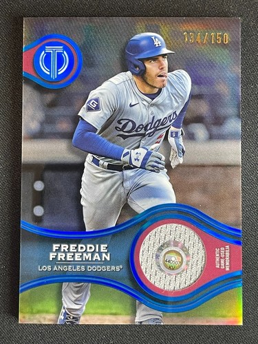 FREDDIE FREEMAN /150 BLUE GAME USED JERSEY PATCH RELIC 2025 TOPPS TRIBUTE DODGER