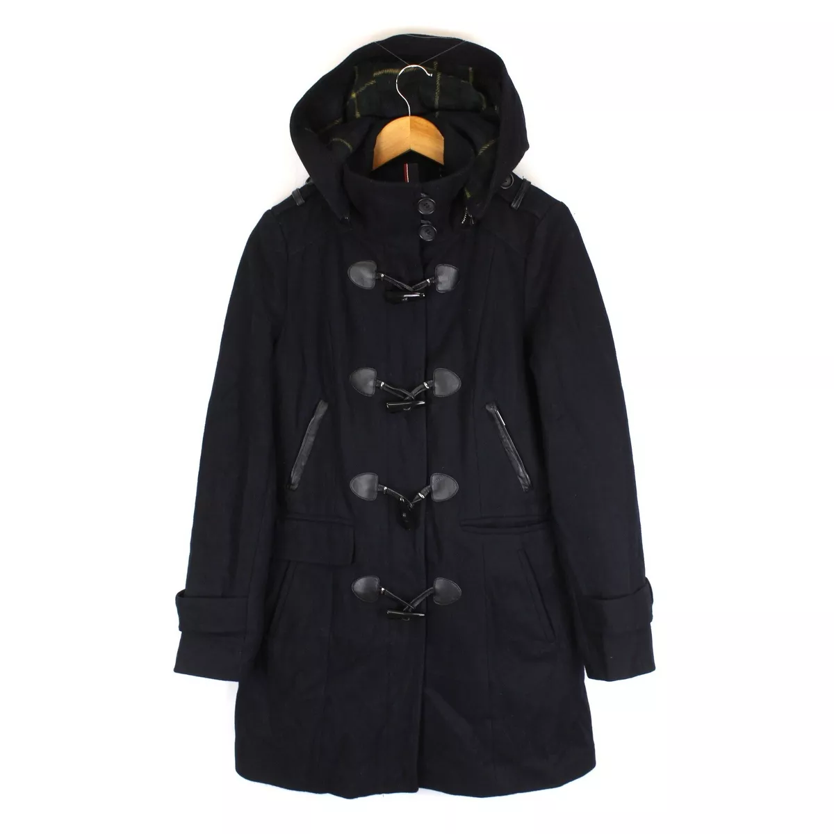 TOMMY HILFIGER Women s Duffle Coat Size s Blue Wool Polyester