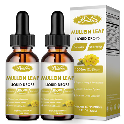 Natural Mullein Extract Liquid Drops for Lungs Cleanse Respiratory Support