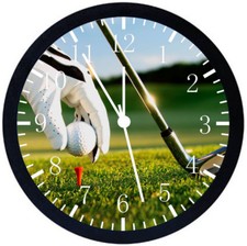 Golf Black Frame Wall Clock Nice For Decor or Gifts Z154