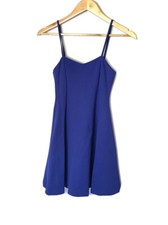 Zara TRF Royal Blue Fit and Flare Skater Mini Sun Dress Spaghetti Straps Small