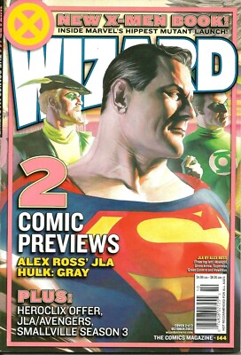 WIZARD #144 COMICS MAGAZINE  ALEX ROSS JUSTICE LEAGUE COVER  OCT 2003  VG