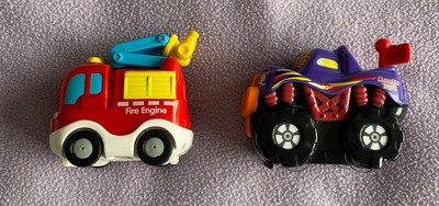 2 V-Tech Spielzeug Monstertruck & Feuerwehr mit Sound & Song CAN ICES-3