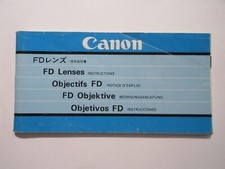 Vintage Canon FD Lenses Instructions Manual / Booklet 1979