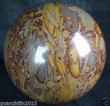 Bamboo Stone Sphere, Crystal Rock Ball Healing,Rock 50mm + stand