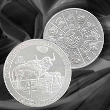 1 oz Silver Round -Year of the OX-.999 FINE SILVER BU IN A CAPSULE