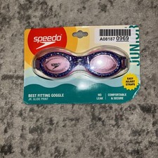 Speedo Jr Glide Print Swim Goggles - Multi-Color - NEW