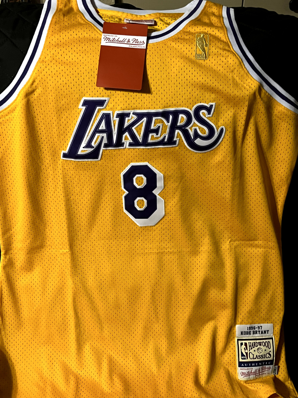 Kobe Bryant Gold Retro Throwback Lakers Rookie Jersey Men’s Large Stitched NWT