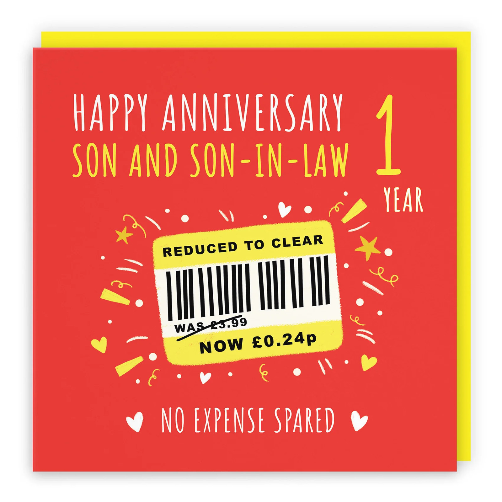 1st Son And Son-in-Law Anniversary Card Reduced To Clear Moments