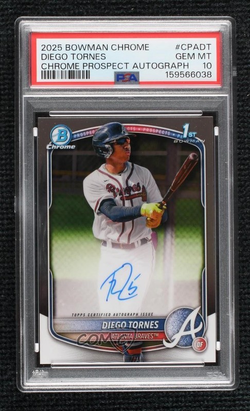 2025 Bowman Chrome Prospect Diego Tornes #CPA-DT PSA 10 GEM MT Auto
