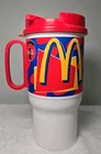 RARE News 10 McDonald's Coca Cola Vintage 98 1997 Refillable Travel Mug Cup (A)