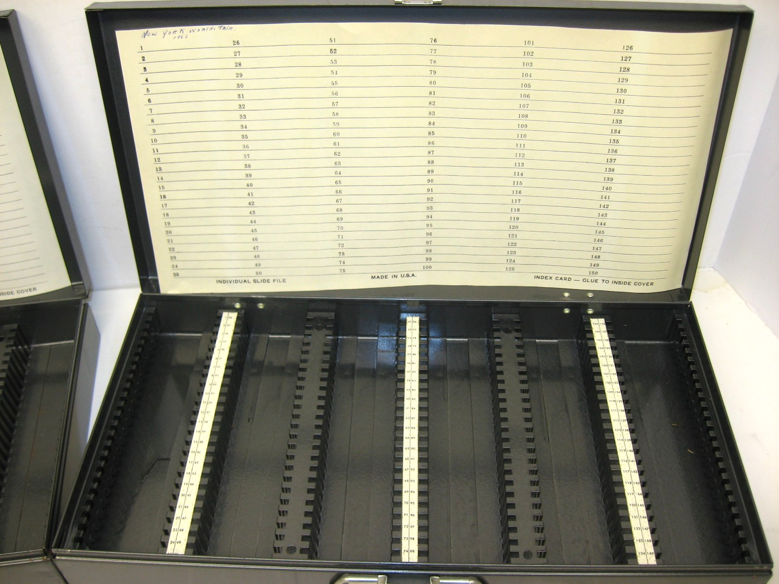 Set of 3 Dark Gray, Metal Slide Trays, 150 Slides Each, Very Good Condition