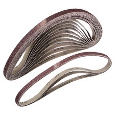 3/8 Inch x 21 Inch Sanding Belt 40 Grit Aluminum Oxide 12pcs