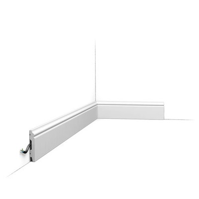 Orac 2-3/4'' x 78-3/4'' Polystyrene Baseboard Moulding Primed White - Size Options