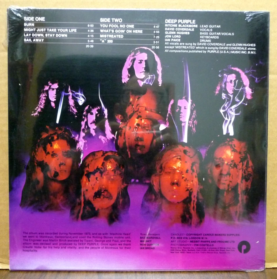 DEEP PURPLE Burn 1974 LP SEALED Vinyl USA 1st Press Warner Bros W2766 NO CUTOUTS - Image 2 of 2