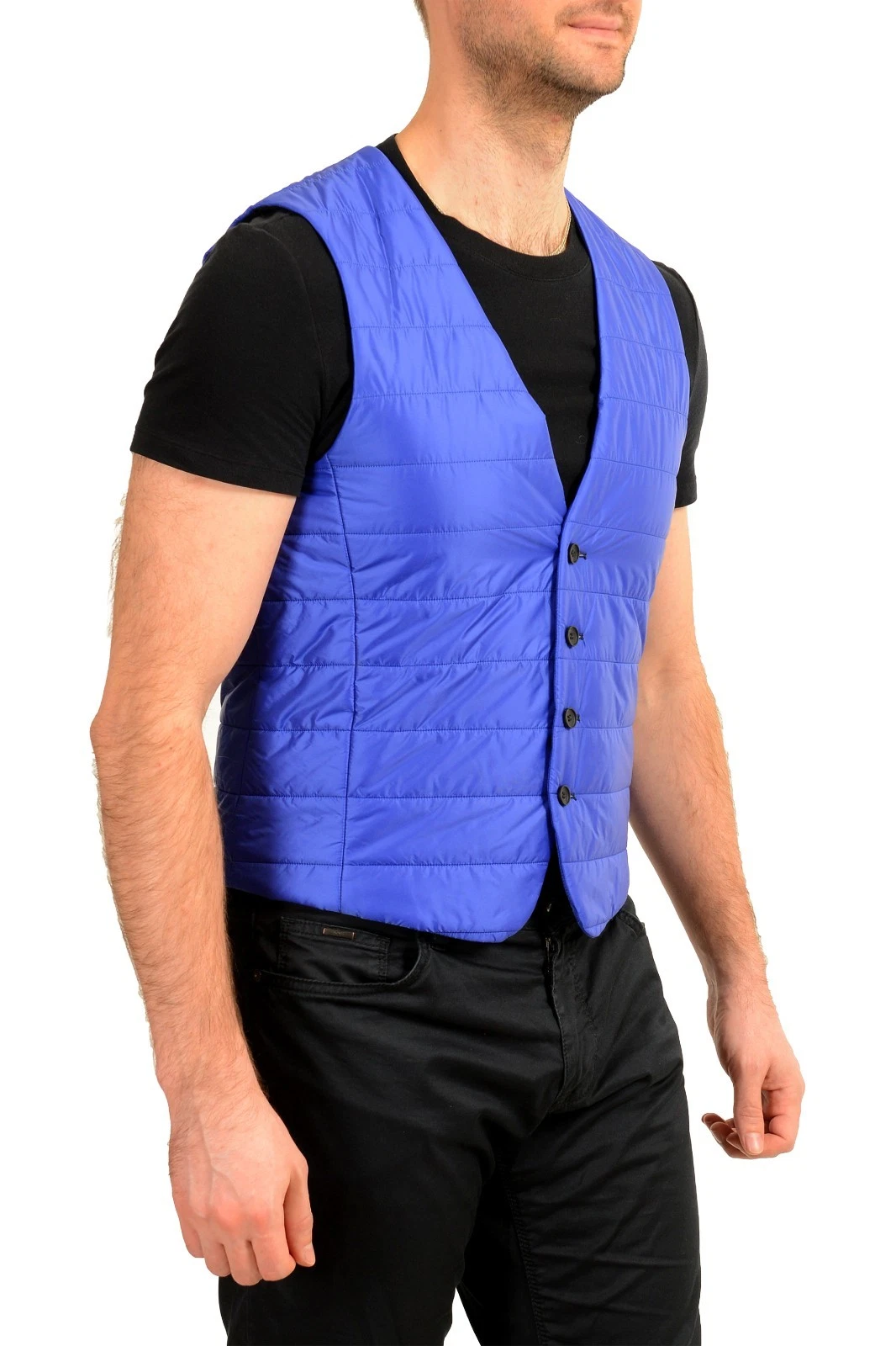 Hugo Boss Men's "Hiwan" Slim Fit Bright Blue Insulated Vest US 38R IT 48R