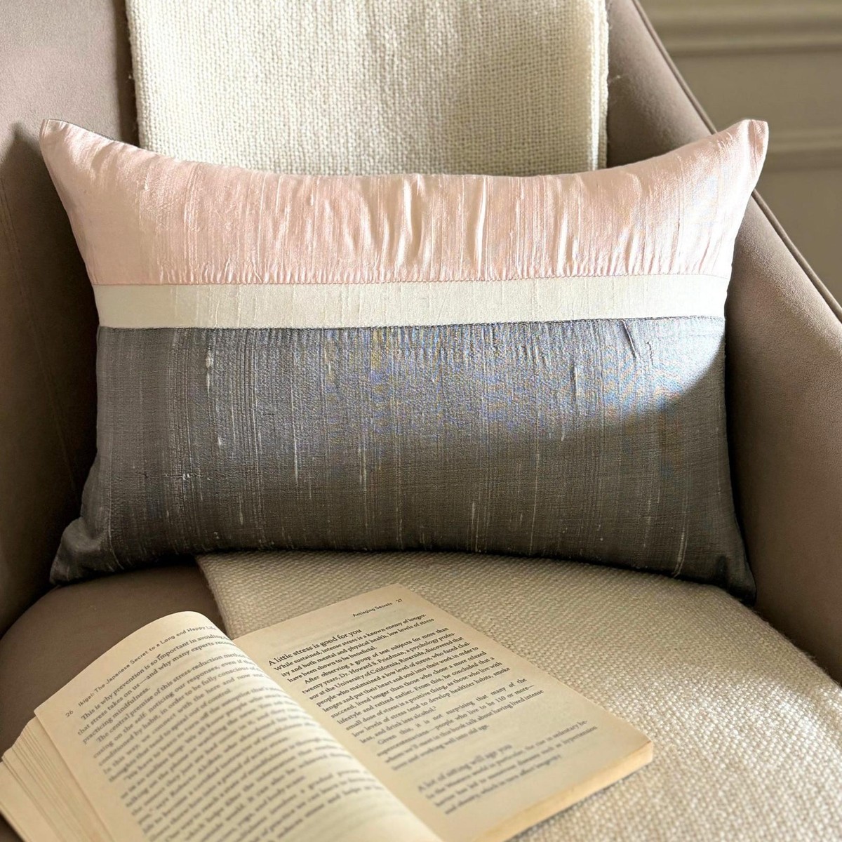 Lumbar Pillow Cover Pink 12 x 16 inch, Bed Decor Silk Plush