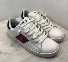 Polo Ralph Lauren White Quilton Bear Sneakers Boys Size 5.5