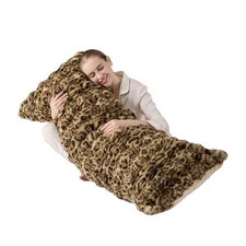 20x54 Fluffy Leopard Print Full Body Pillow,Cheetah Print Plush Leopard Brown