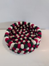 Trader Joe's Felted Wool Round 10" Bowl Christmas Holiday Container
