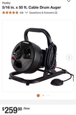 #ad #ad Husky 5 16 in ft Cable Drum Machine Auger For Drain Cleaning 1012906603 $145.00